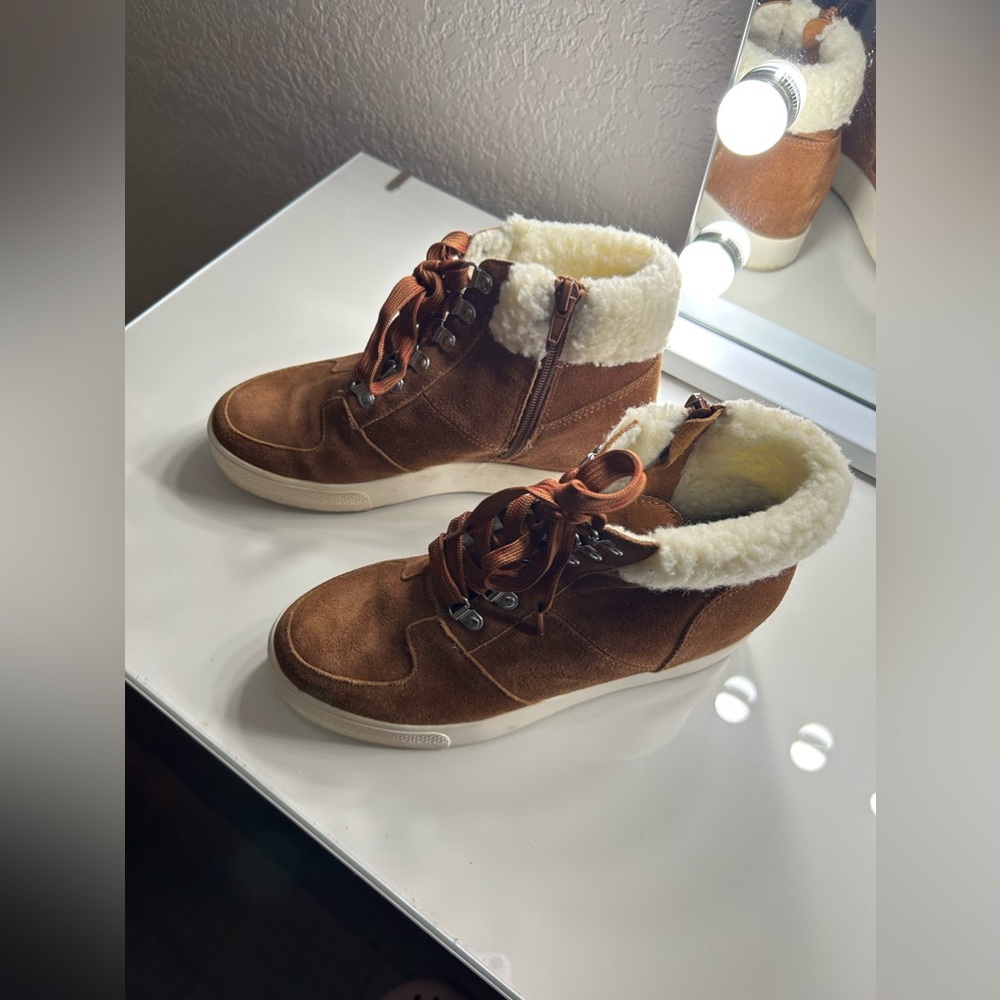 Steve Madden brown leather and fabric shoes - Picture 2 of 6